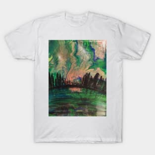 Winter aurora borealis T-Shirt